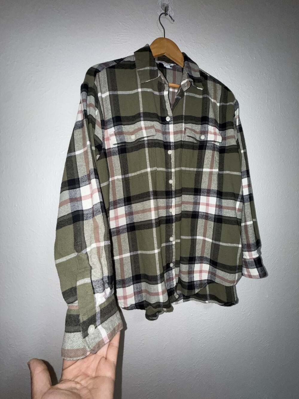 Old Navy Women's Long Sleeve Plaid Flannel Button Down Shirt - Picture 2 of 4